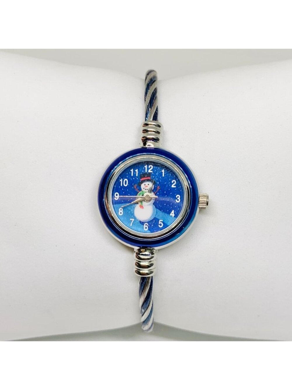Kristine blue silver tone women’s watch 22mm snowman dial quartz analog running
